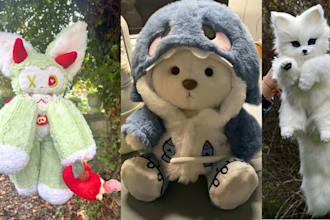 create handmade soft custom plushie stuffed animals doll design personalized toy