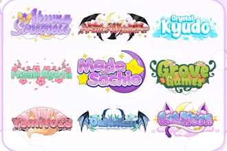 design and custom kawaii logo for vtuber and twitch streamers