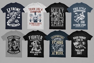 create custom vector t shirt designs and merch graphics