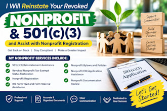reinstate your revoked nonprofit and 501c3, nonprofit registration