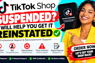 appeal tiktok shop suspension, violation, ban, deactivation tiktok reinstatement