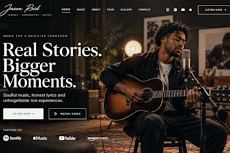 build squarespace musician website artist bio music prortflolio website