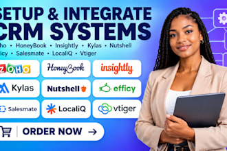 setup zoho honeybooks insightly kylas nutshell efficy salesmate localiq vtiger