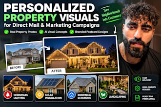 create personalized property postcard mailers for home services