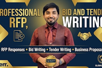 write and edit rfp responses, bid proposals and tender proposals
