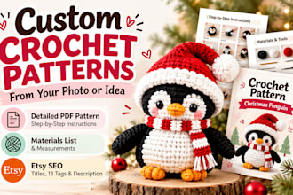 create custom crochet and amigurumi pattern PDF from your photo