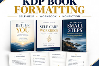format your self help, workbook, or nonfiction book for amazon kdp publishing