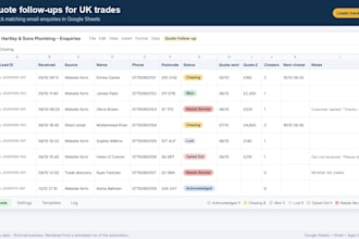 automate quote follow ups and enquiry replies for UK trades in gmail