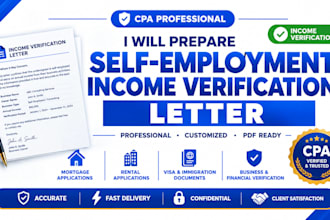 prepare self employment and income verification letters