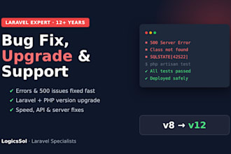 fix bugs, upgrade, and maintain your laravel application