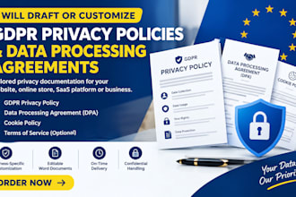 draft, customize gdpr privacy policies and data processing agreements