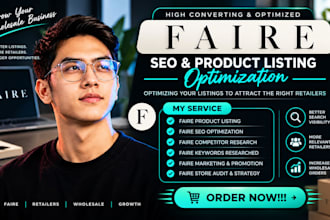do faire optimization, faire seo, faire listing, faire promotion with marketing
