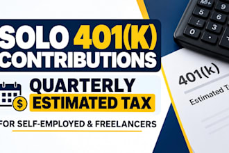 calculate solo 401k employee contribution and quarterly q4 estimated tax