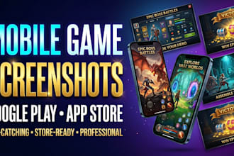 design mobile game screenshots for google play and app store