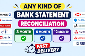 reconcile bank statement PDF to editable format