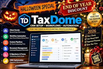 set up taxdome CRM, pipelines, workflows and automation for tax firms