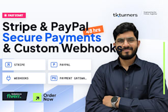 do stripe, paypal api integration, payment gateway and webhooks