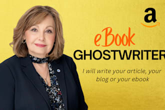 do ghostwriter, book writer, ebook writer for fiction and non fiction