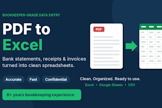 convert your PDF bank statements or receipts into excel