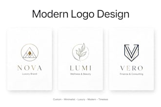 design 3 modern minimalist luxury logo designs