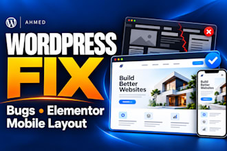 fix wordpress issues, bugs, elementor and mobile layout errors