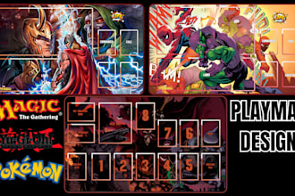 design custom mtg , tcg , anime , pokemon, yugioh playmat