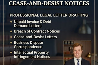 draft legal demand letters and cease and desist notices