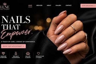 design wix gel nail salon website nail tech portfolio booking service