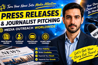 write press releases and pitch journalists and global media outlets