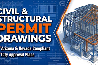 create arizona and nevada civil structural permit drawings for city approval