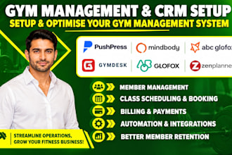 setup gym crm pushpress mindbody abc glofox gymdesk gymmaster and zen planner