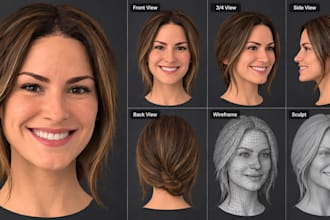 sculpt realistic 3d head models, 3d faces and busts for 3d printing