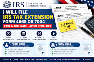 file irs tax extension form 4868 or 7004 fast to avoid penalties