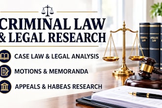 research, review, draft US criminal appellate briefs and legal arguments