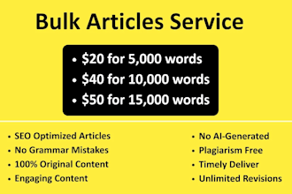 write bulk content, bulk blogs, and bulk articles