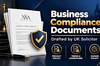 draft professional business compliance documents by UK solicitor