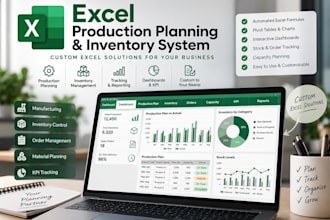 create an excel production planning and inventory management system