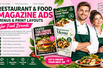 design restaurant food magazine ads, menus, print layouts food brands today