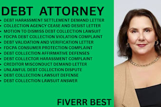 handle debt harassment complaints, fdcpa disputes and collection defense letters