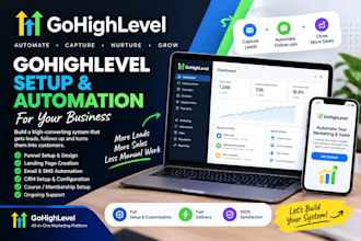 build gohighlevel funnel, setup website, create ghl automations, CRM workflows
