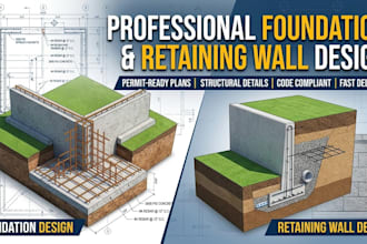 draft foundation and retaining wall design plans