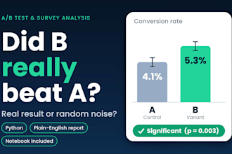 analyze your ab test or survey data with python and explain the results