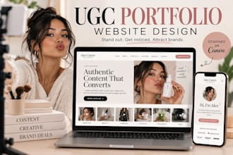 design a canva ugc portfolio website, ugc creator portfolio and canva website