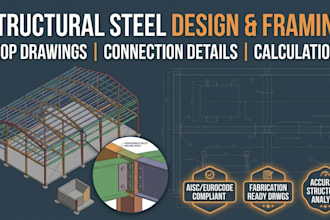 do structural steel design framing, connection details and shop drawings