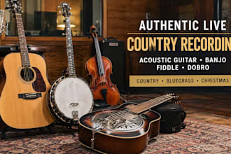 record live acoustic guitar, banjo, fiddle and dobro for country songs