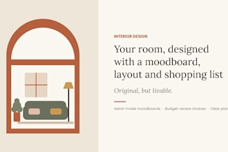 design your room with a moodboard, layout and shopping list