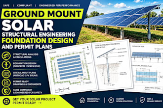 do ground mount solar structural engineering foundation design and permit plans