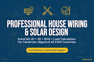 draw house electrical wiring and solar system diagram
