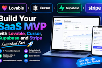 build your saas mvp with lovable, cursor, supabase and stripe, launched fast