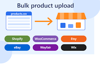 upload, migrate, or export product listings on shopify, etsy, ebay